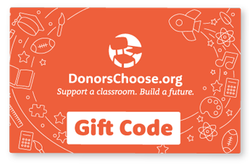 donorschoose gift card sample